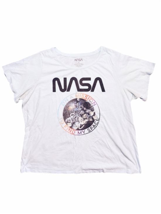 Nasa Tops - NASA Graphic T-Shirt 2X Light Blue Astronaut Logo Tee Space Shirt Plus Size